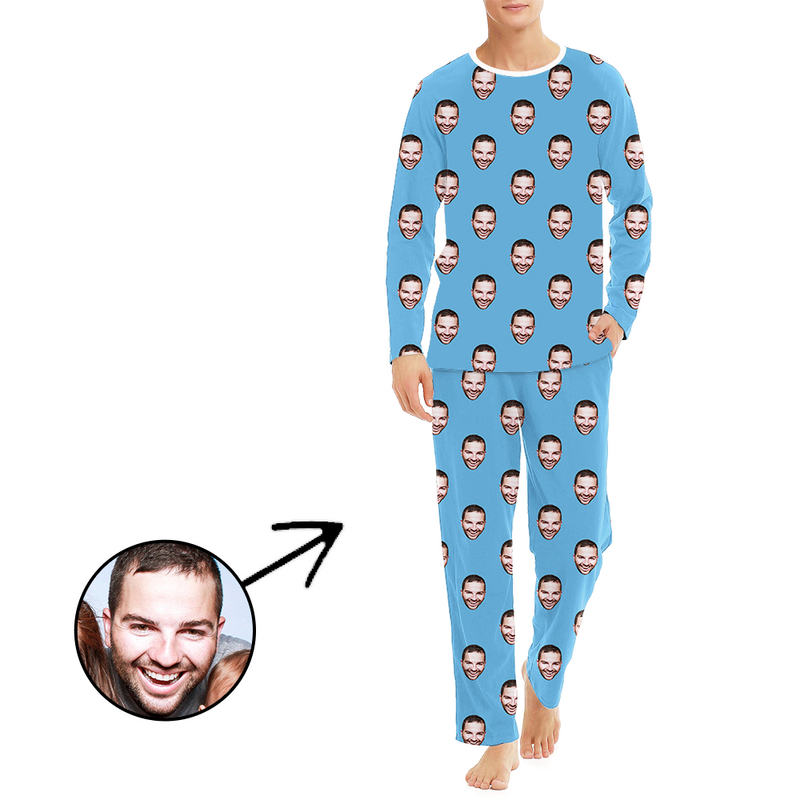 Personalised Photo Pajamas For Men My Loved One's Face Long Sleeve