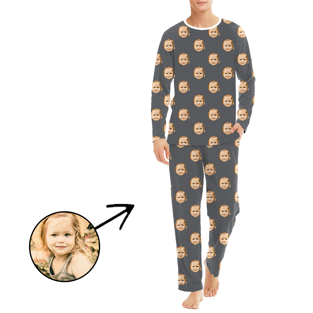 Personalised Photo Pajamas For Men I Love My Baby Long Sleeve
