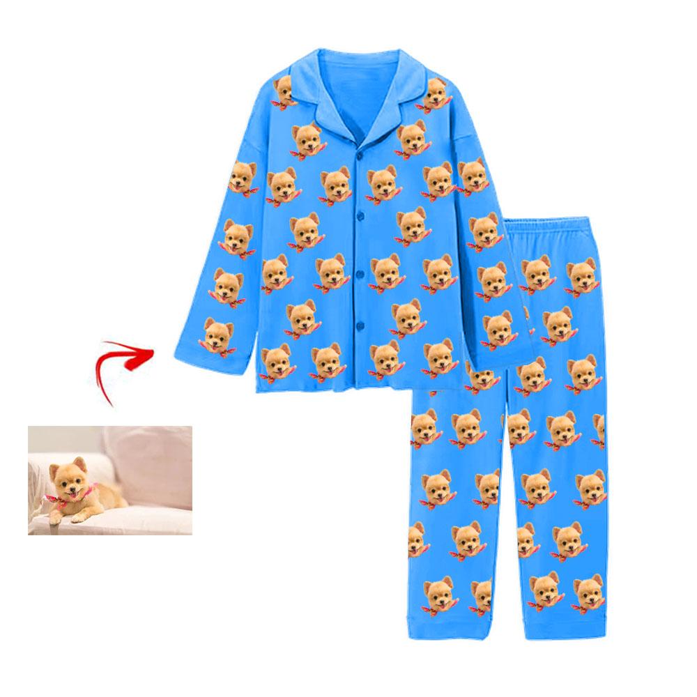 Personalised Pyjamas I Love My Dog Blue