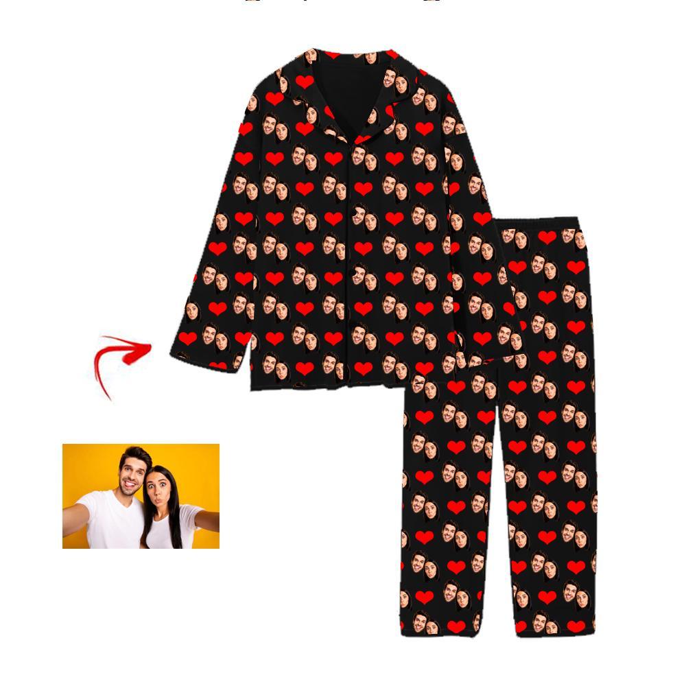 Personalised Pyjamas Heart Happy You And Me Black