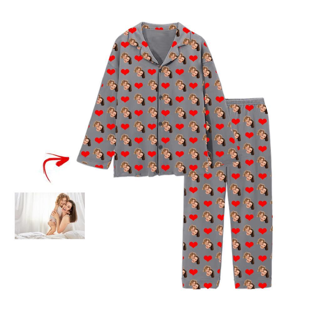 Personalised Pyjamas Heart Happy Mother's Day Grey