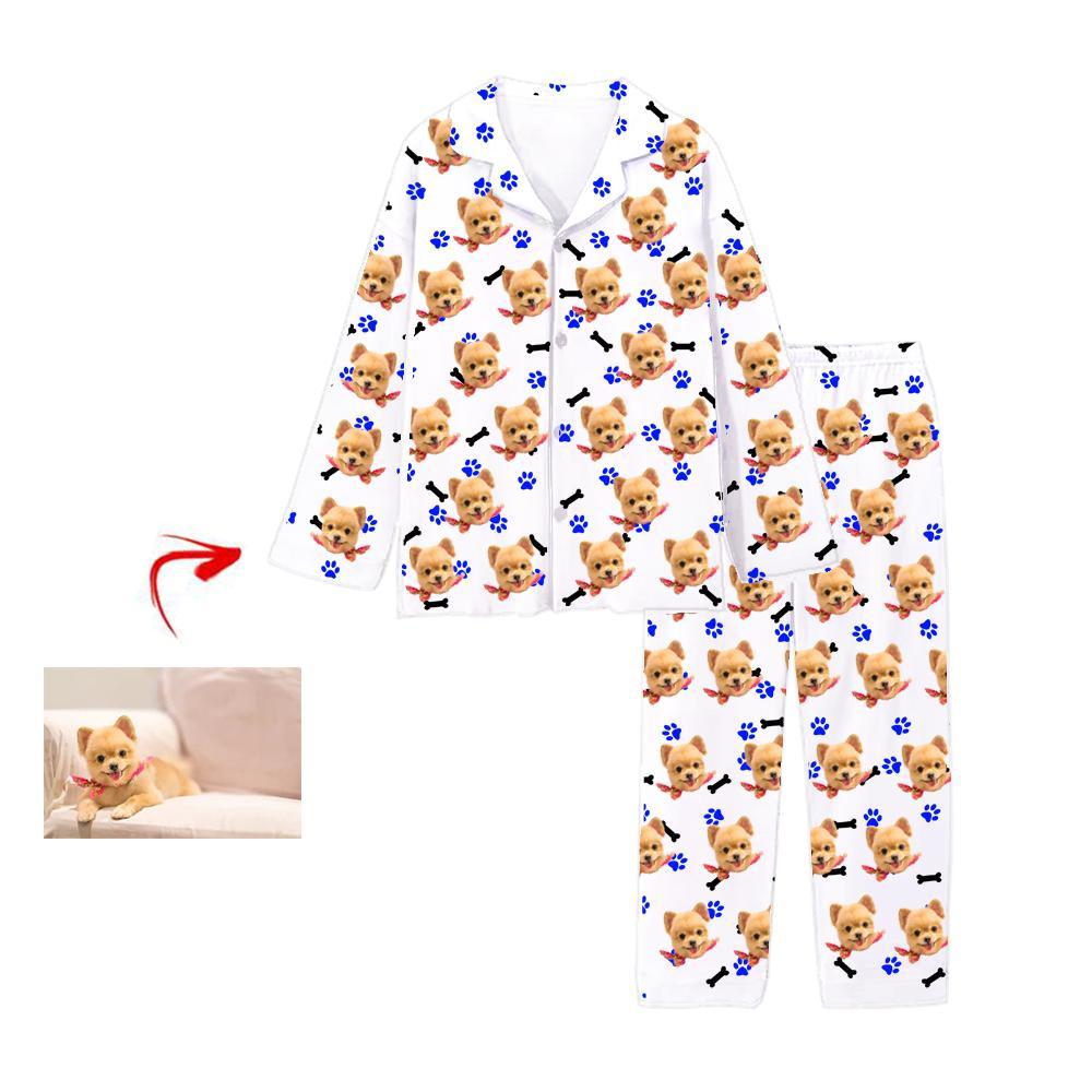 Personalised Pyjamas Dog Blue Footprint