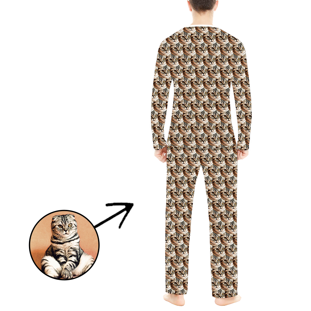 Personalised Pyjamas For Men Mash Face Long Sleeve