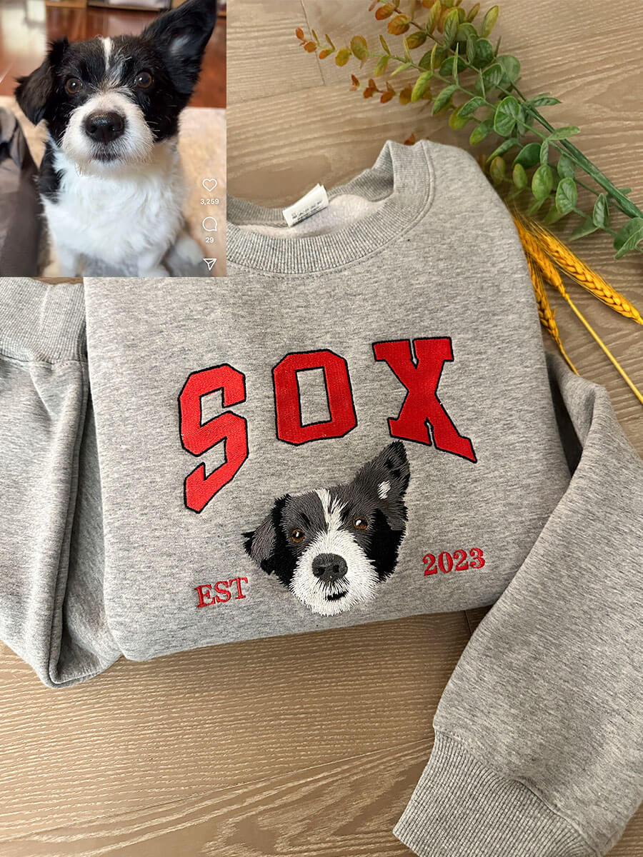 Personalized Gifts Dog Custom Pet Embroidery Sweatshirt for Animal Lovers