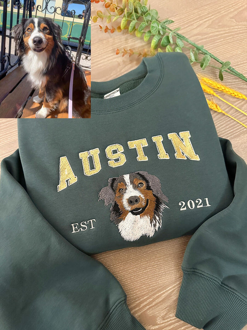 Personalized Gifts Dog Custom Pet Embroidery Sweatshirt for Animal Lovers