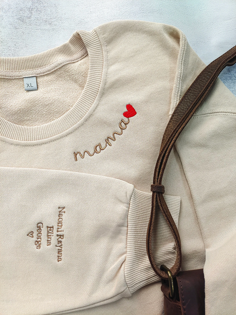 Custom Mama Embroidered Sweatshirt,Custom Mama Crewneck With Kids Names
