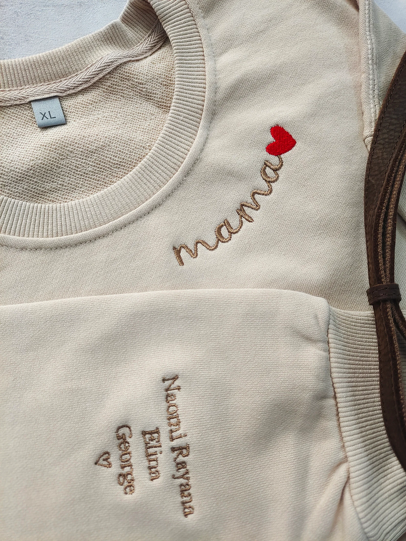 Custom Mama Embroidered Sweatshirt,Custom Mama Crewneck With Kids Names