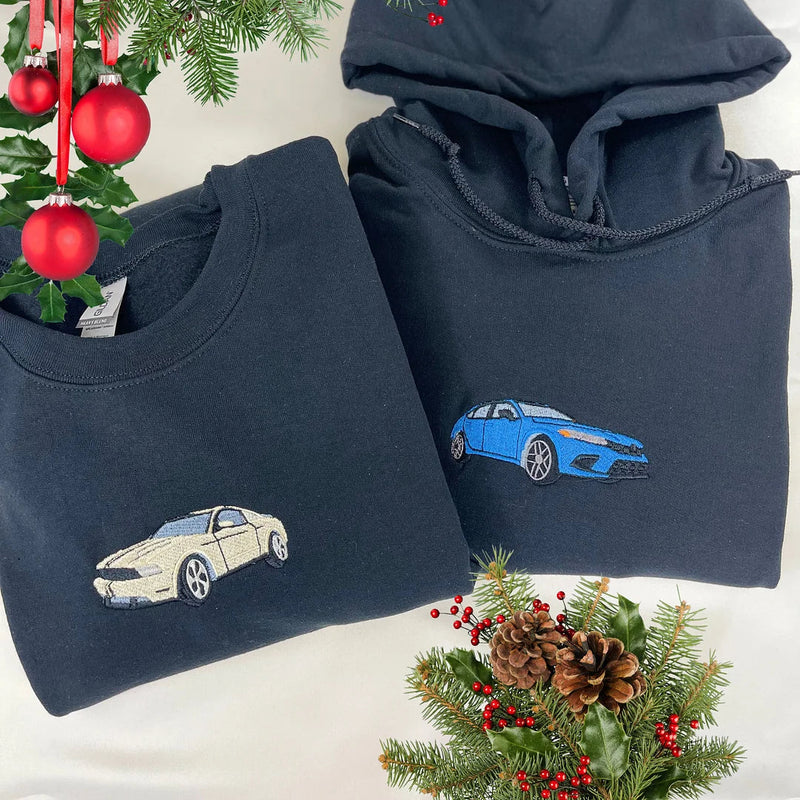 Gifts for Car Lovers Custom Embroidered Car Hoodie