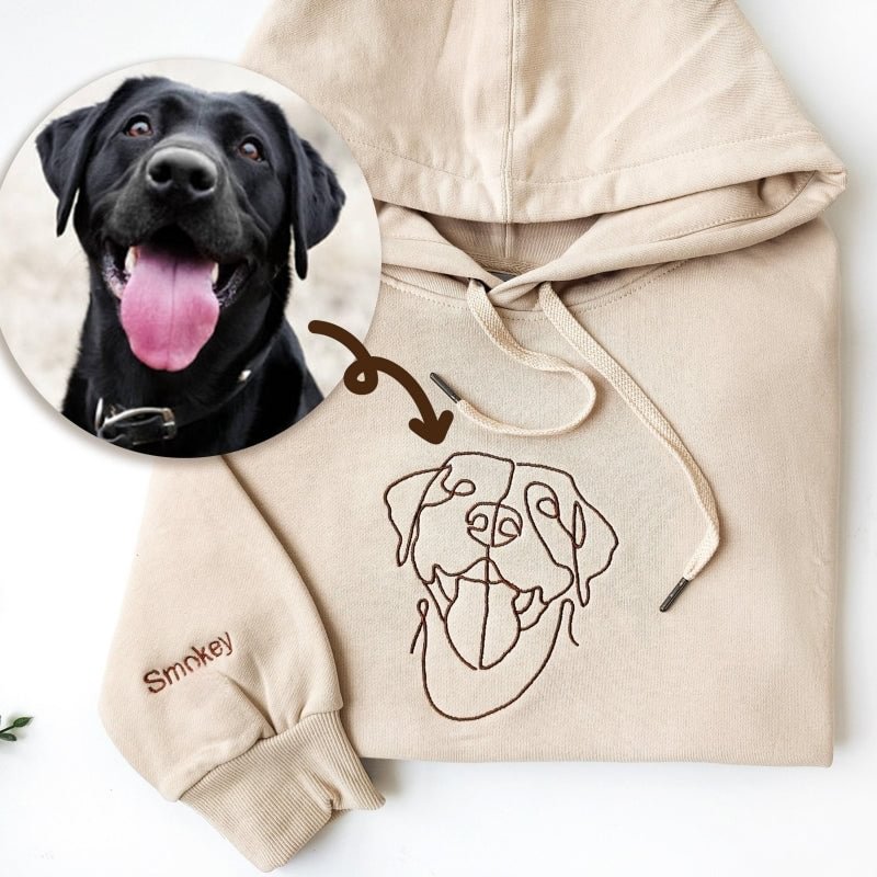 Sweater Dog Personalized Custom Embroidered Pet Sweatshirts with Pet's Photo and Name