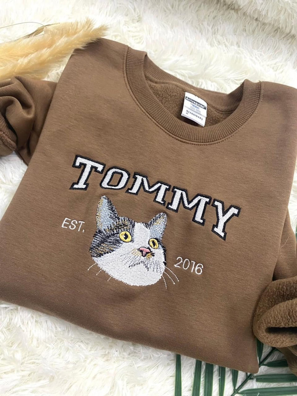 Embroidered Sweatshirt,Custom Pet Hoodie, Personalized Pet Face and Pet name Sweatshirt,Custom gift