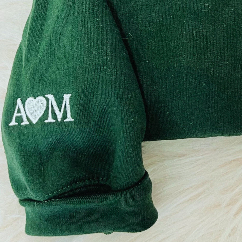 Custom Embroidered Date and Initial Hoodie Roman Numeral Hoodie