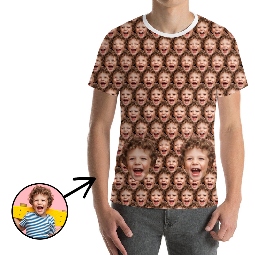 Custom Photo T-shirt Unisex Funny Mash Face