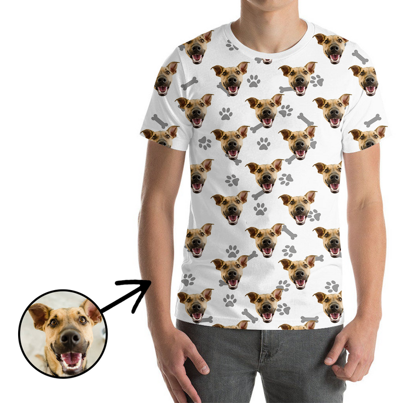 Custom Photo T-shirt Unisex Dog Footprint