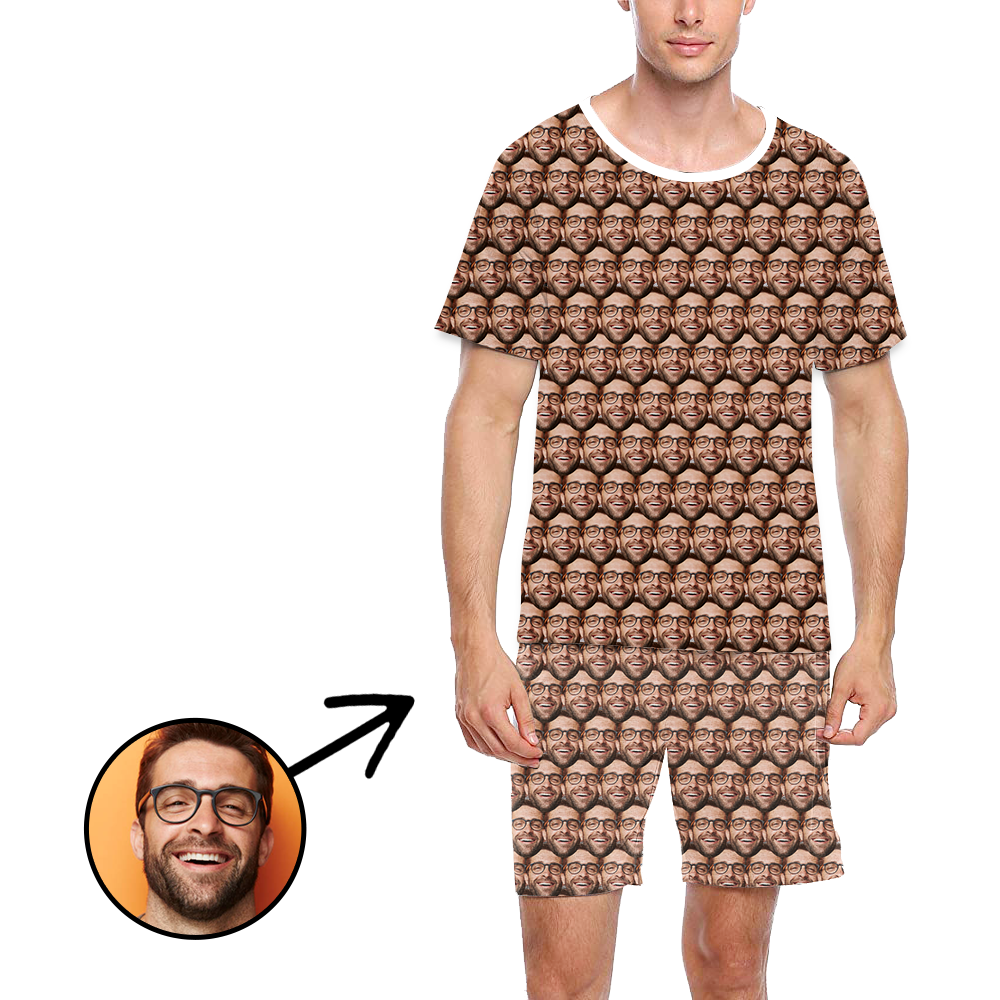 Custom Photo Pajamas For Men Mash Face