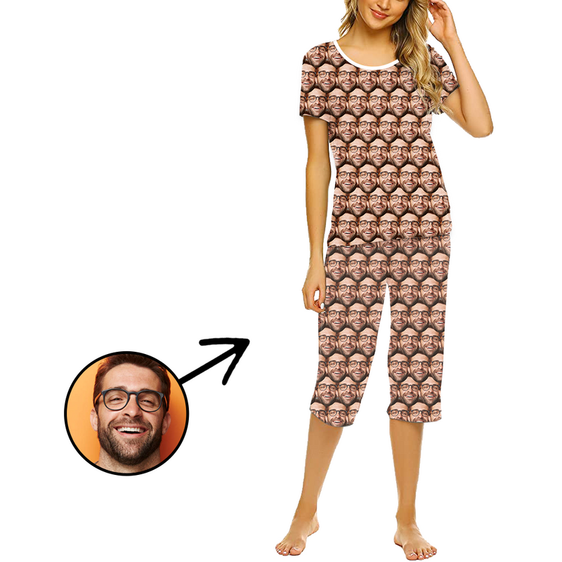 Custom Photo Pajamas For Women Mash Face