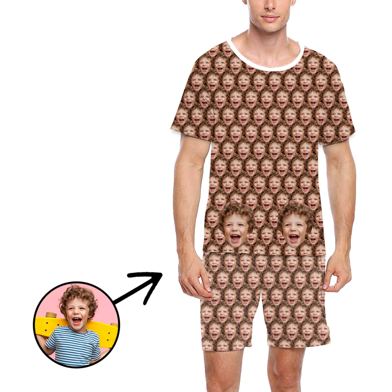 Custom Photo Pajamas For Men Funny Mash Face