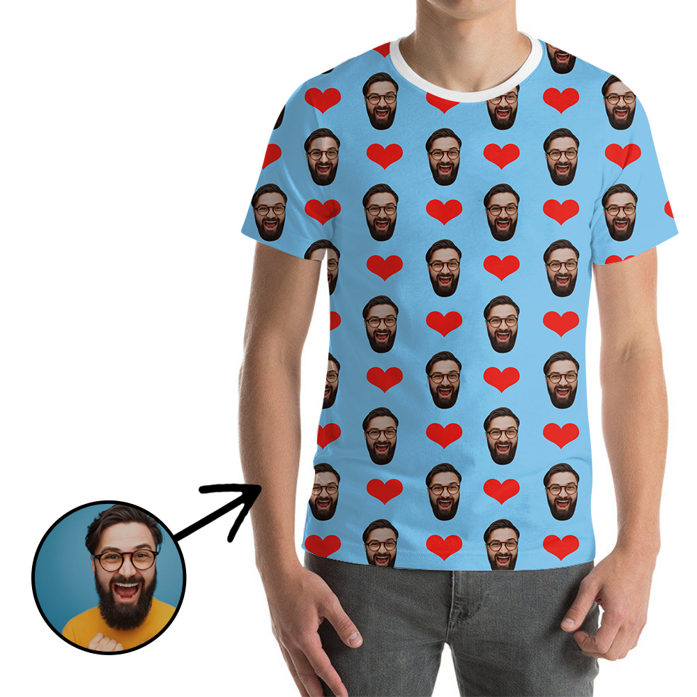 Custom Photo T-shirt Unisex Heart I Love My Friend