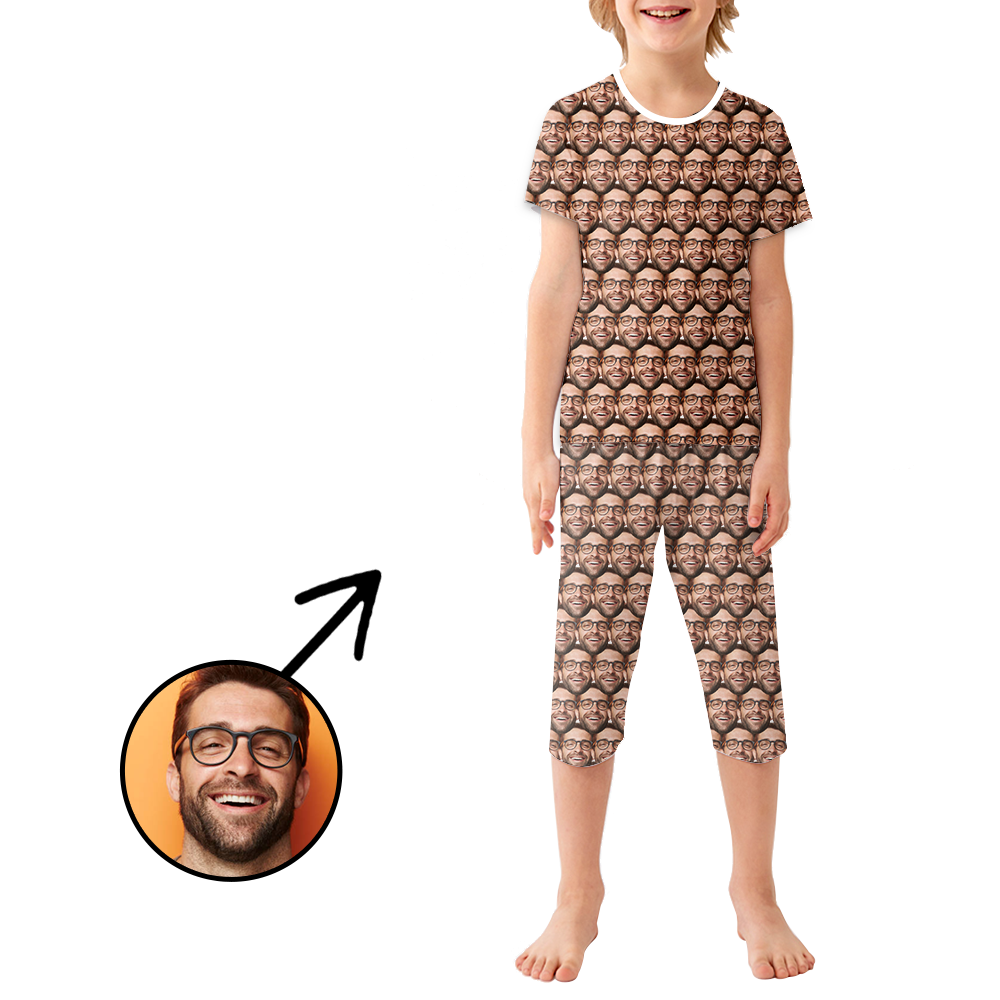 Custom Photo Pajamas For Kids Mash Face