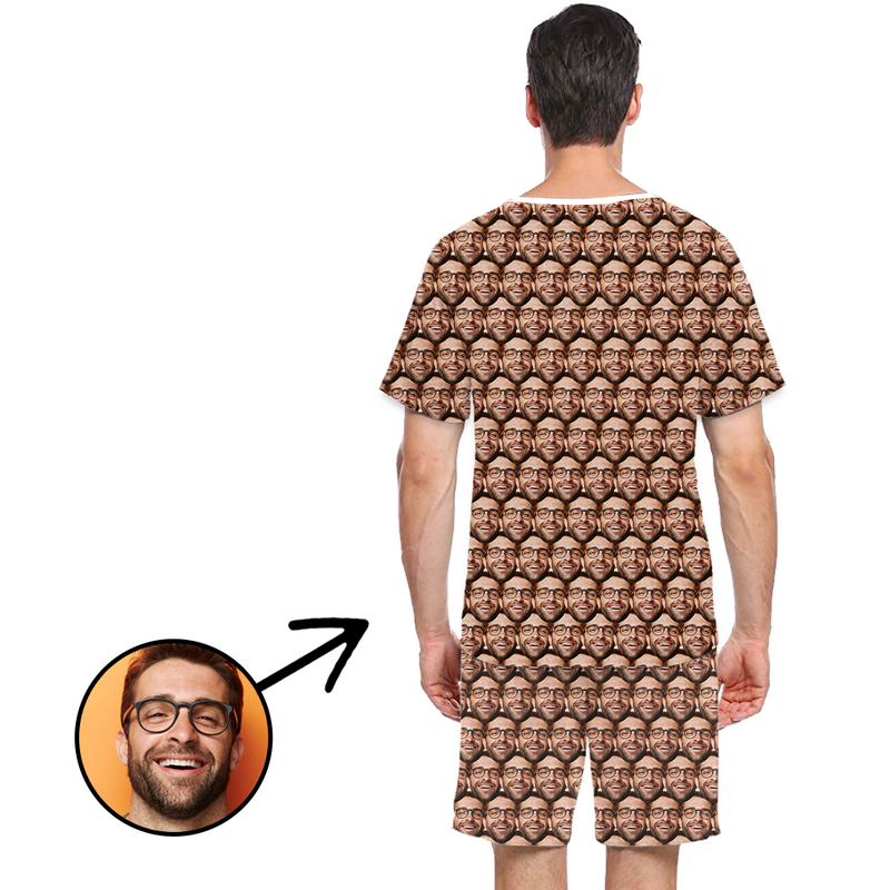 Custom Photo Pajamas For Men Mash Face