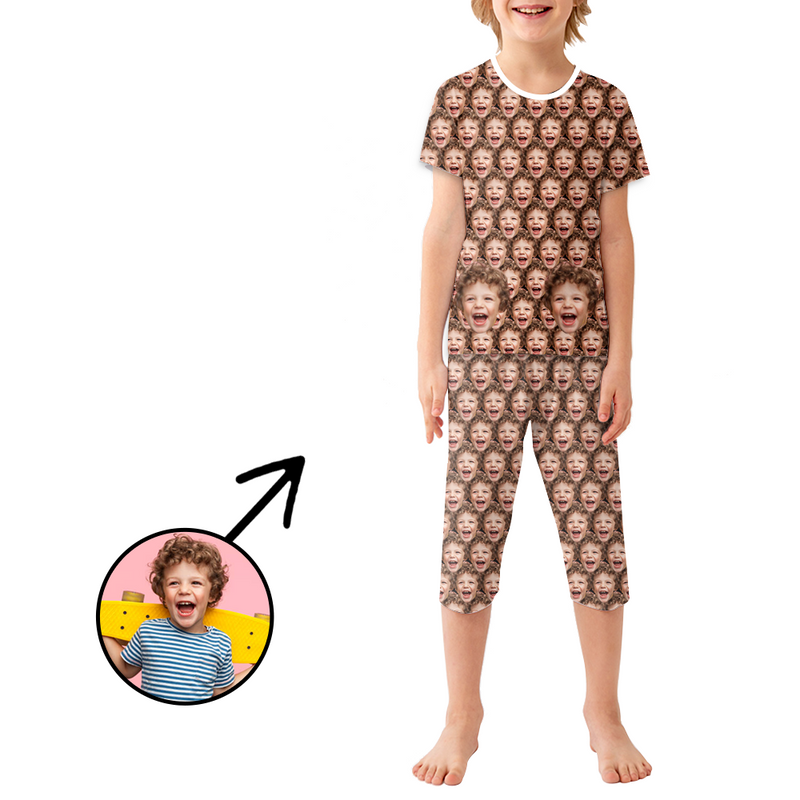 Custom Photo Pajamas For Kids Mash Face