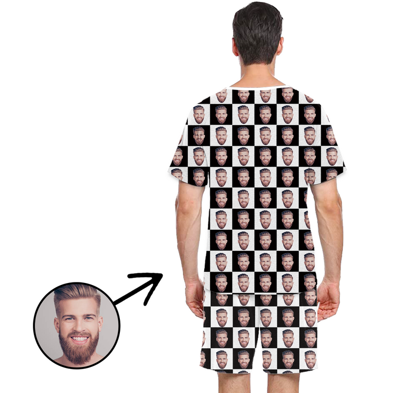 Custom Photo Pajamas For Men Black And White