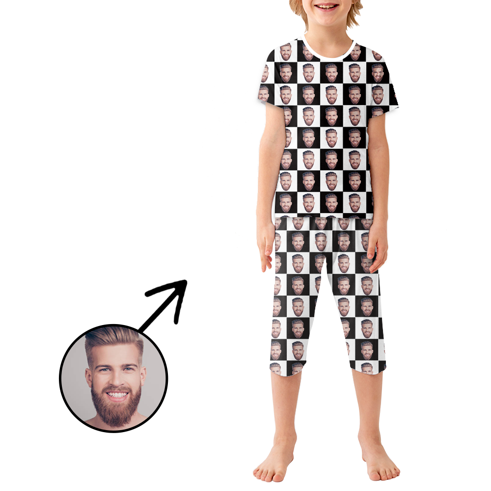 Custom Photo Pajamas For Kids Black And White