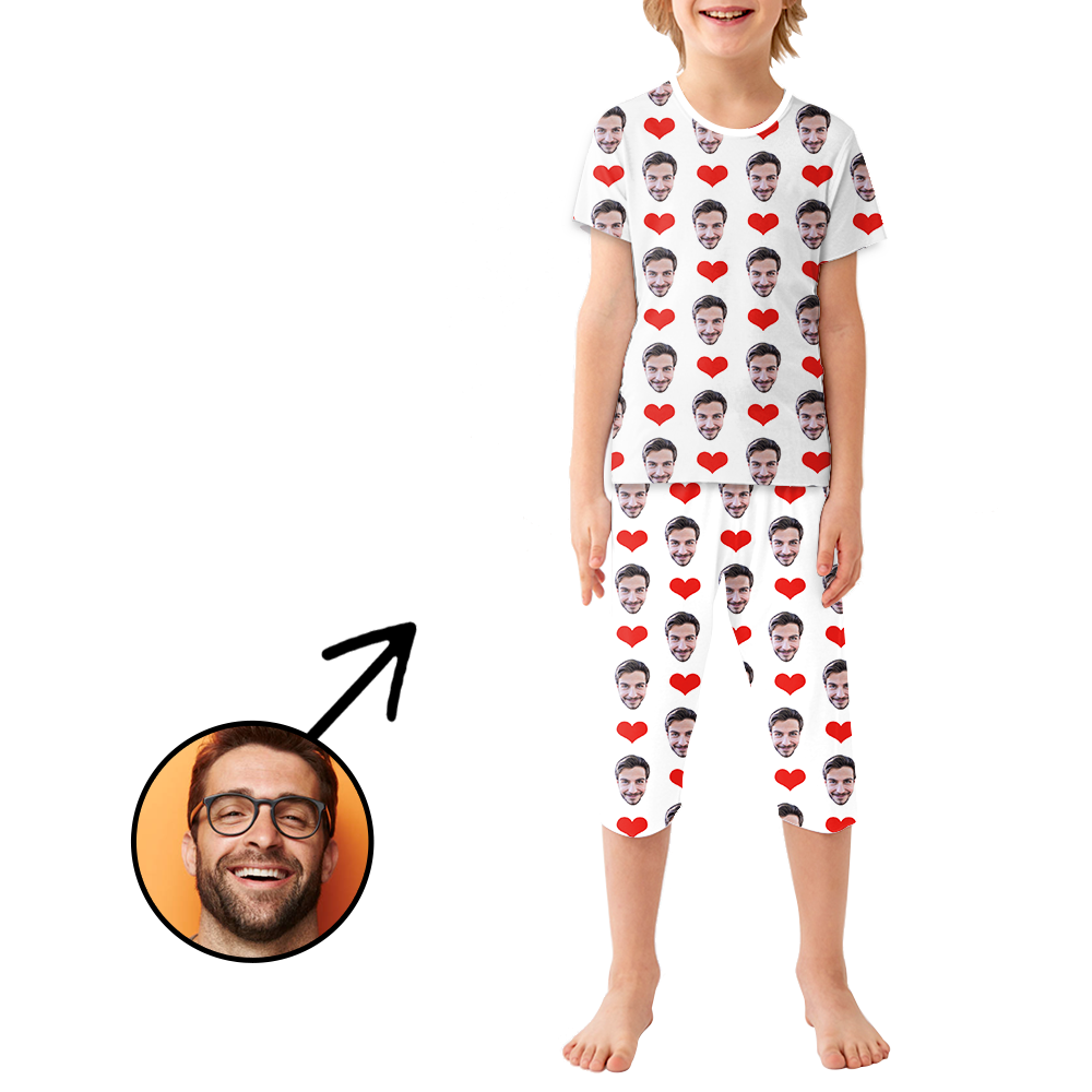 Custom Photo Pajamas For Kids Heart My Loved One's Face