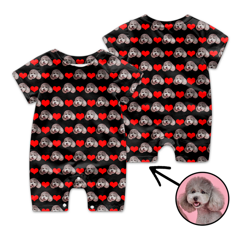 Custom Face Baby Bodysuit Heart My Loved One's Face