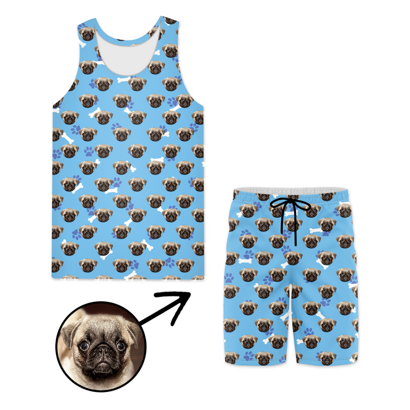 Custom Photo Beach Wear Dog Footprint