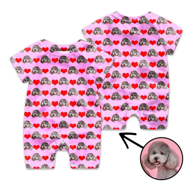 Custom Face Baby Bodysuit Heart My Loved One's Face