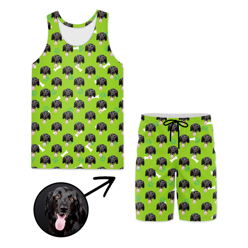 Custom Photo Beach Wear Dog Footprint