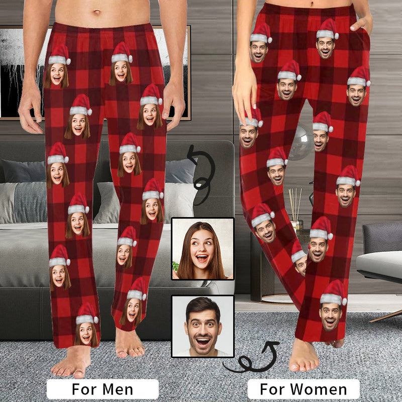 Custom Photo Pajamas Pants For Men Heart I Love My Wife Long Sleeve