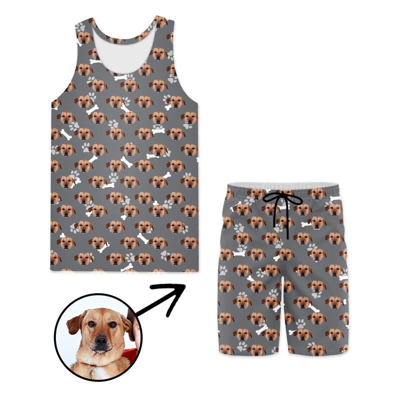 Custom Photo Beach Wear Dog Footprint