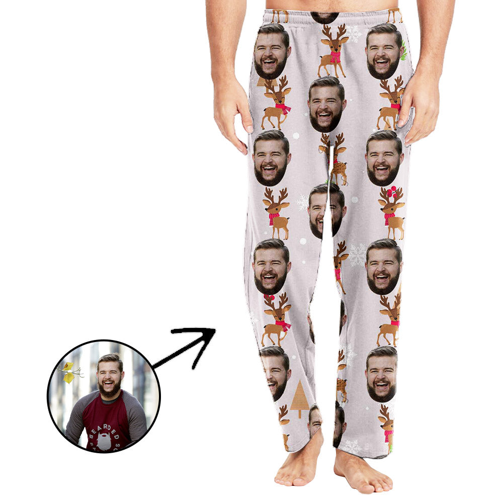 Custom Photo Pajamas Pants For Men Lovely Deer