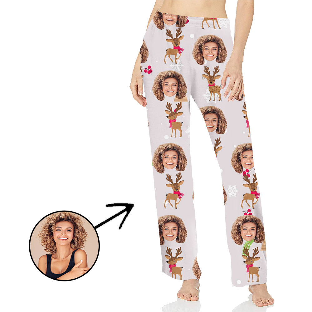 Custom Photo Pajamas Pants For Women Lovely Deer