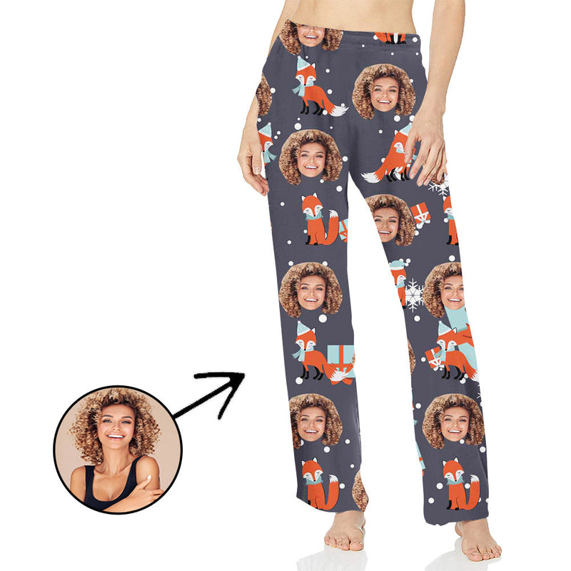 Custom Photo Pajamas Pants For Women Lovely Fox