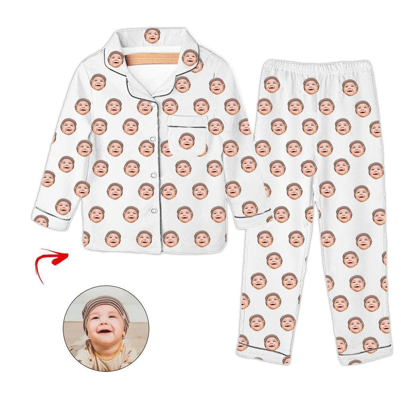 Personalised Photo Kids Pajamas I Love My Baby Light Blue