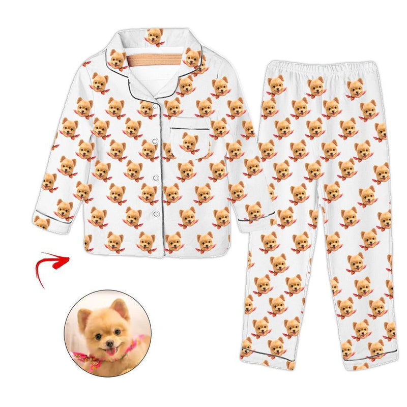 Personalised Photo Kids Pajamas I Love My Dog Pink