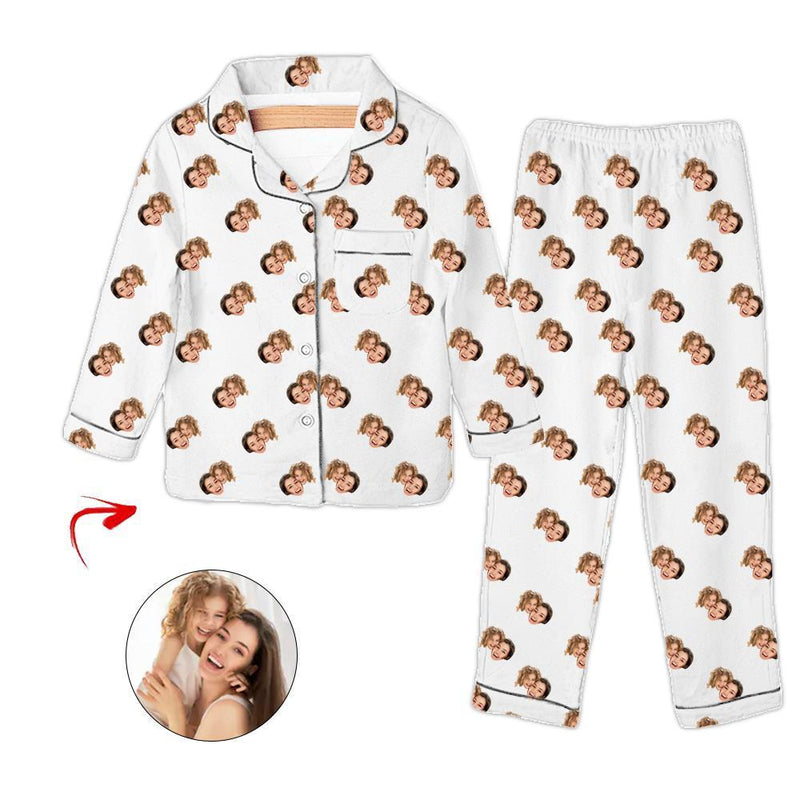 Custom Photo Kids Pajamas Happy Mother's Day Grey