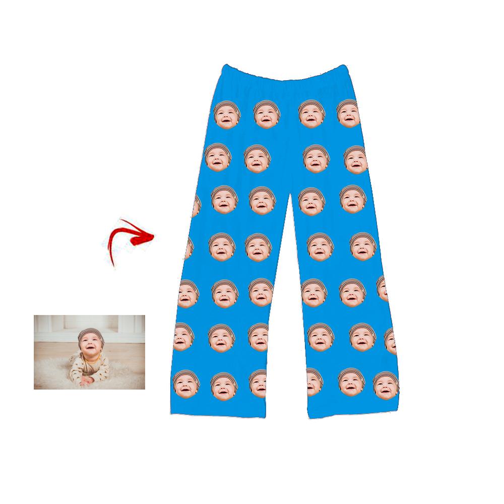 Custom Photo Pajamas Pants I Love My Baby Blue