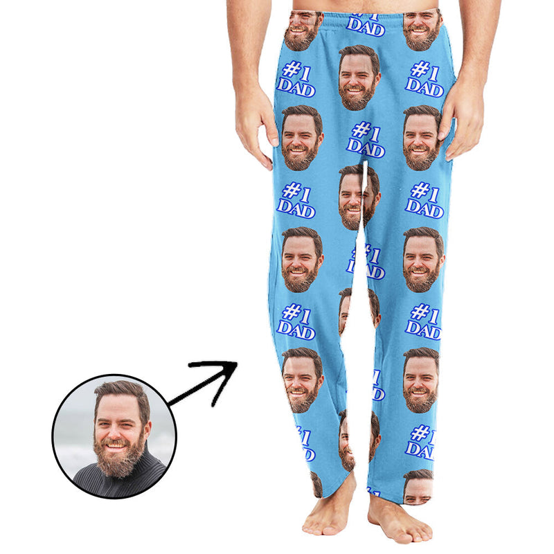 Custom Photo Pajamas Pants For Men #1 Dad Father's Day Gifts