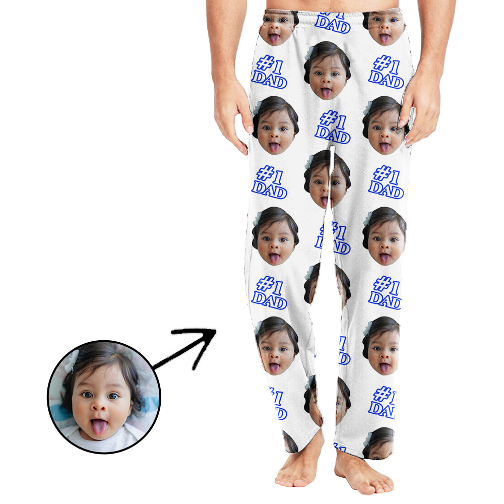 Custom Photo Pajamas Pants For Men #1 Dad Father's Day Gifts