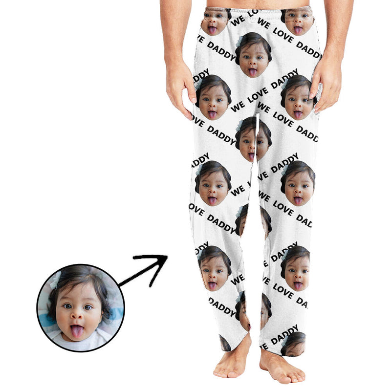 Custom Photo Pajamas Pants For Men We Love Daddy Father's Day Gifts