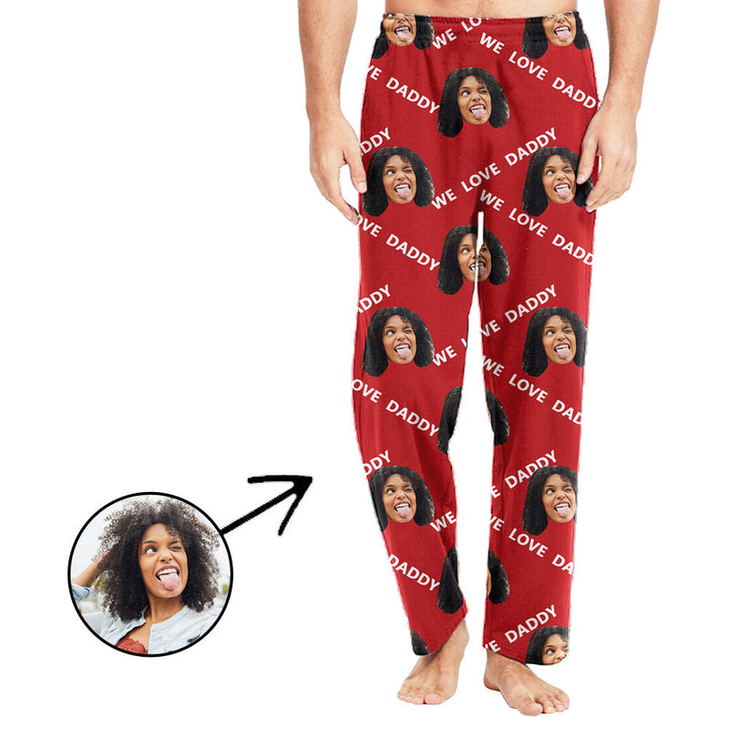 Custom Photo Pajamas Pants For Men We Love Daddy Father's Day Gifts