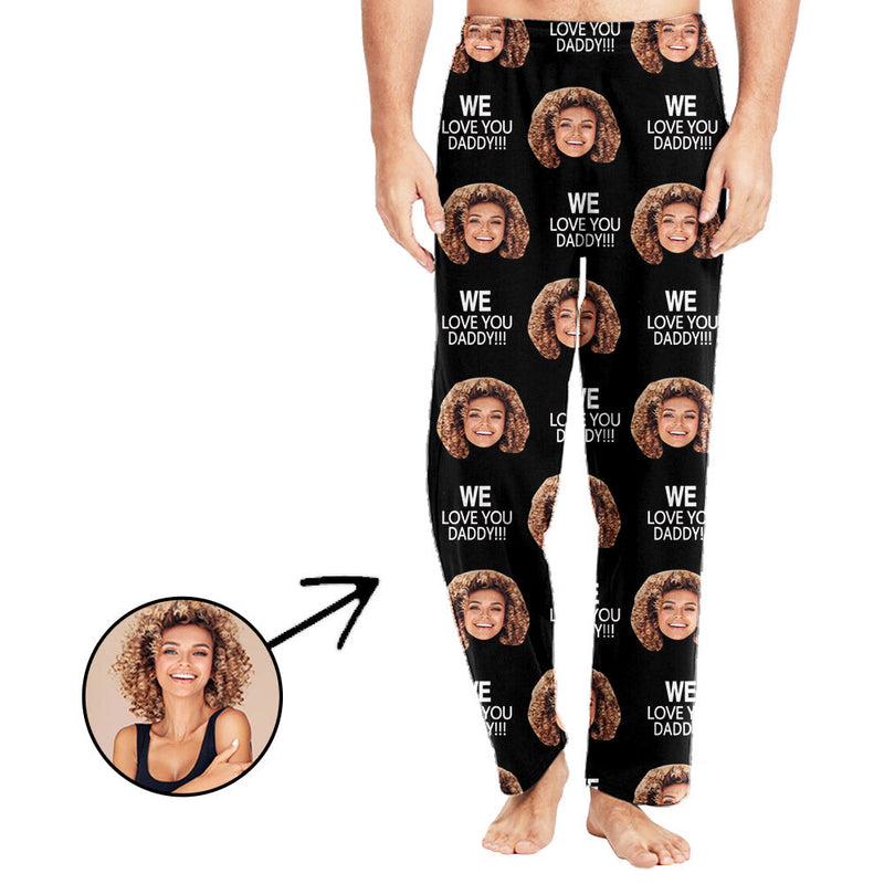 Custom Photo Pajamas Pants For Men We Love You Daddy Father's Day Gifts