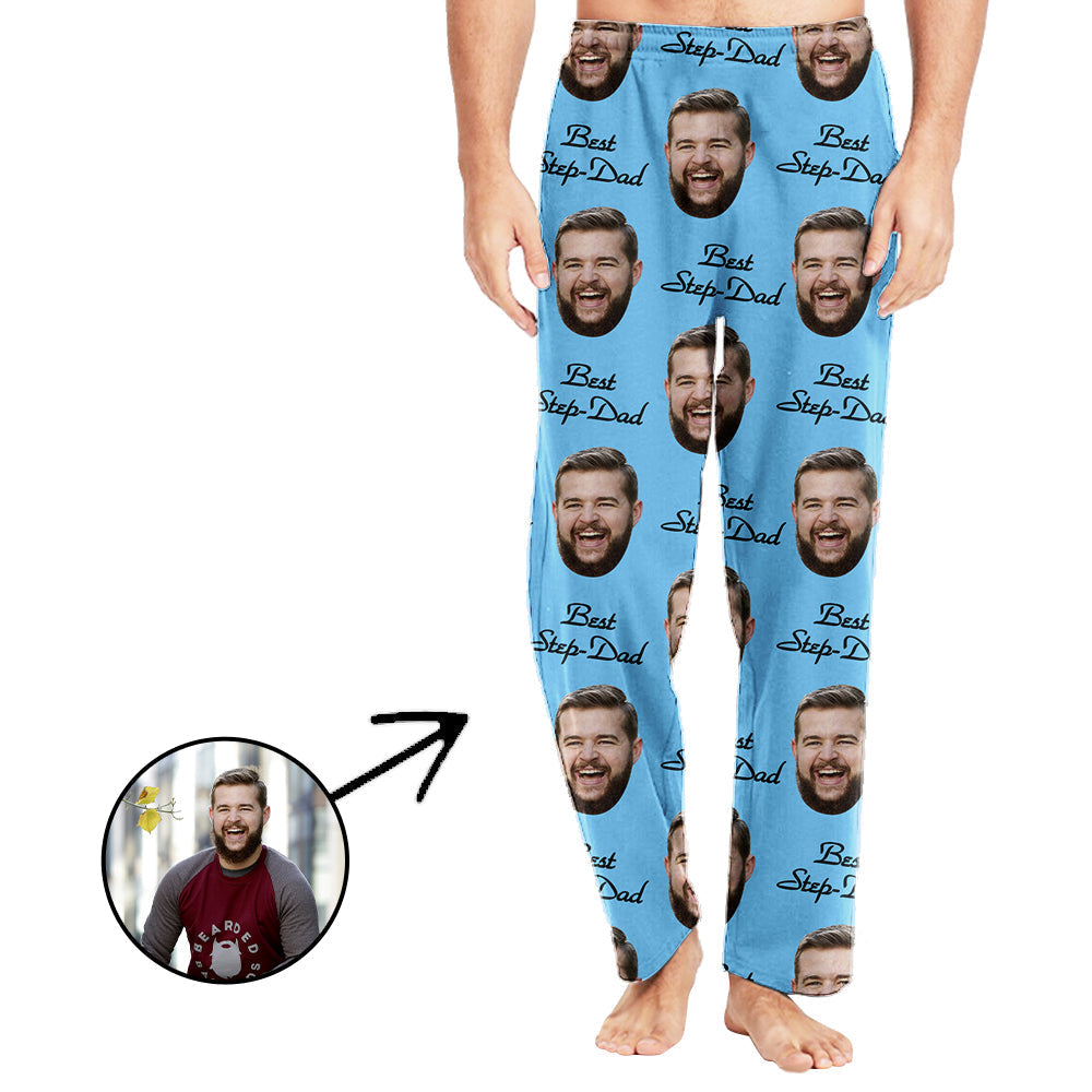 Custom Photo Pajamas Pants For Men Best Step-Dad Father's Day Gifts