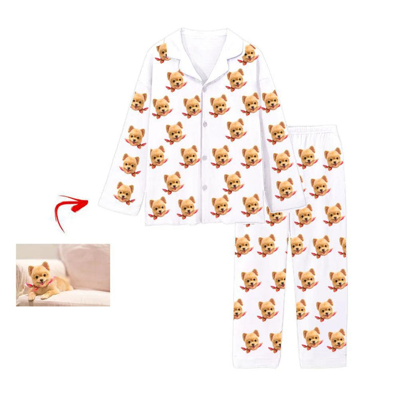 Custom Photo Pajamas Pants I Love My Dog Blue