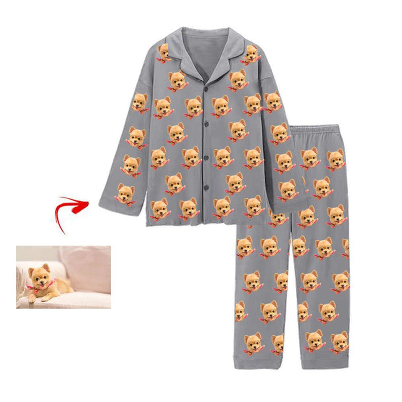 Personalised Photo Pajamas Pants I Love My Dog Red