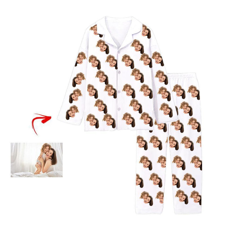 Custom Photo Pajamas Pants I Love My Mom White