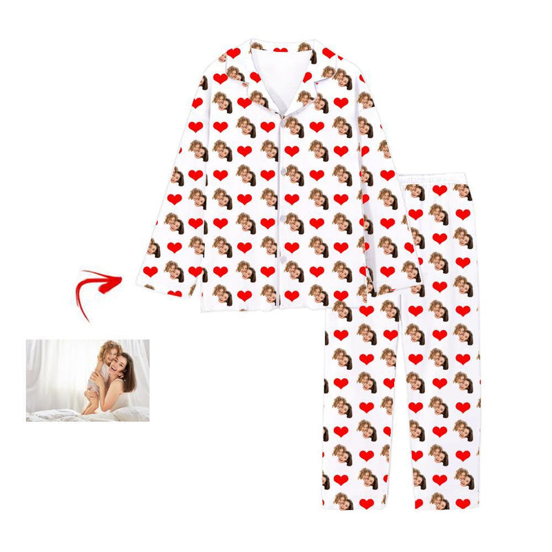 Personalised Pyjamas Heart Happy Mother's Day Grey